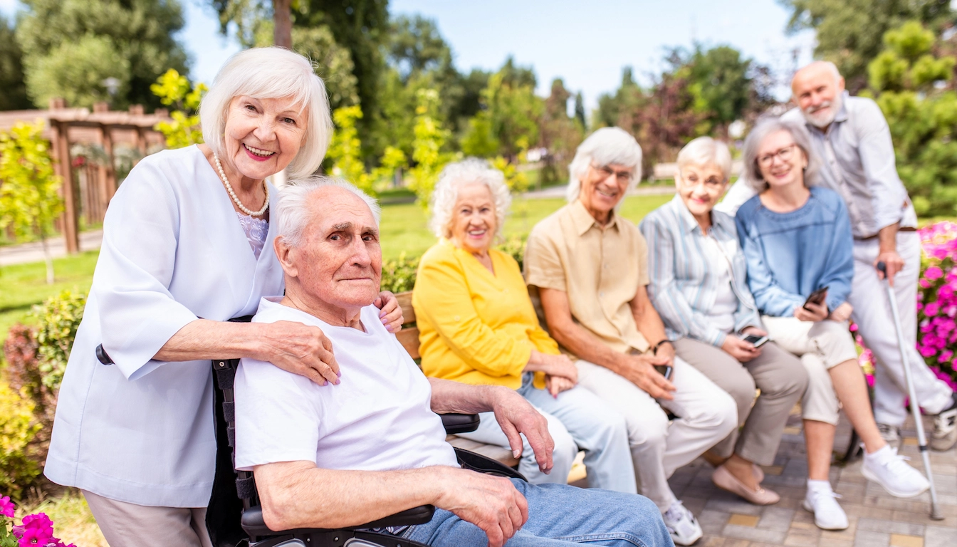 Independent Living seniors outside